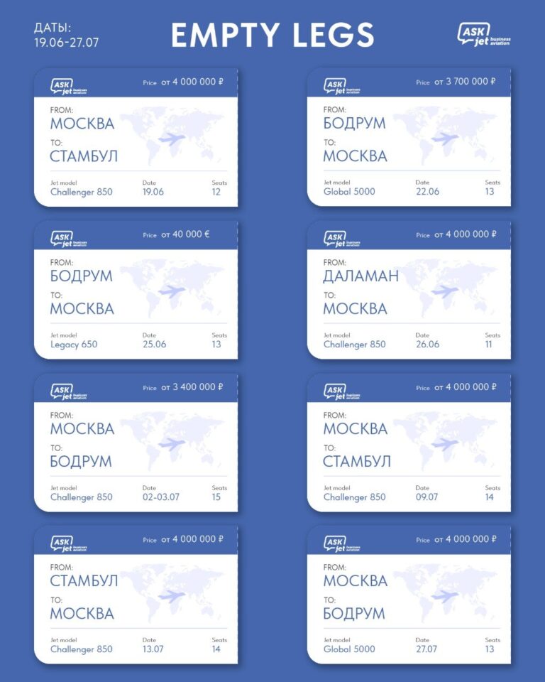 Empty Legs в Турцию