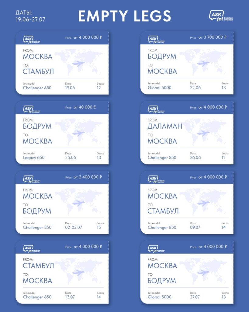 Empty Legs в Турцию