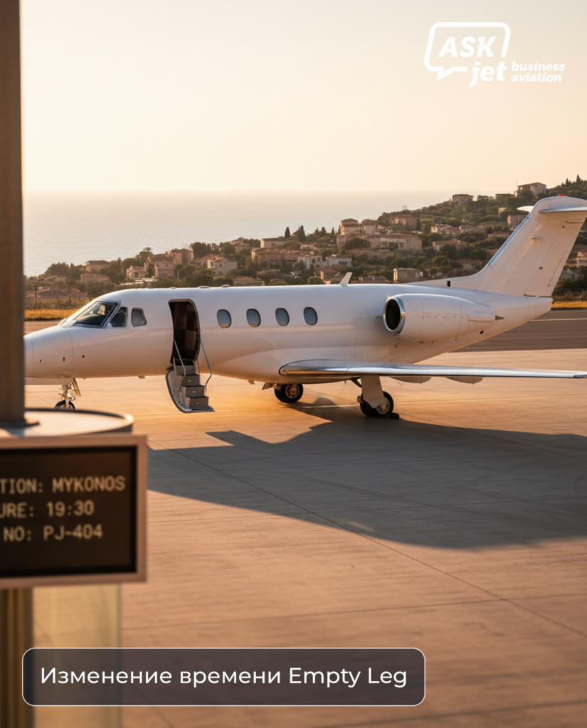 Пассажир уточняет время вылета по empty leg у оператора