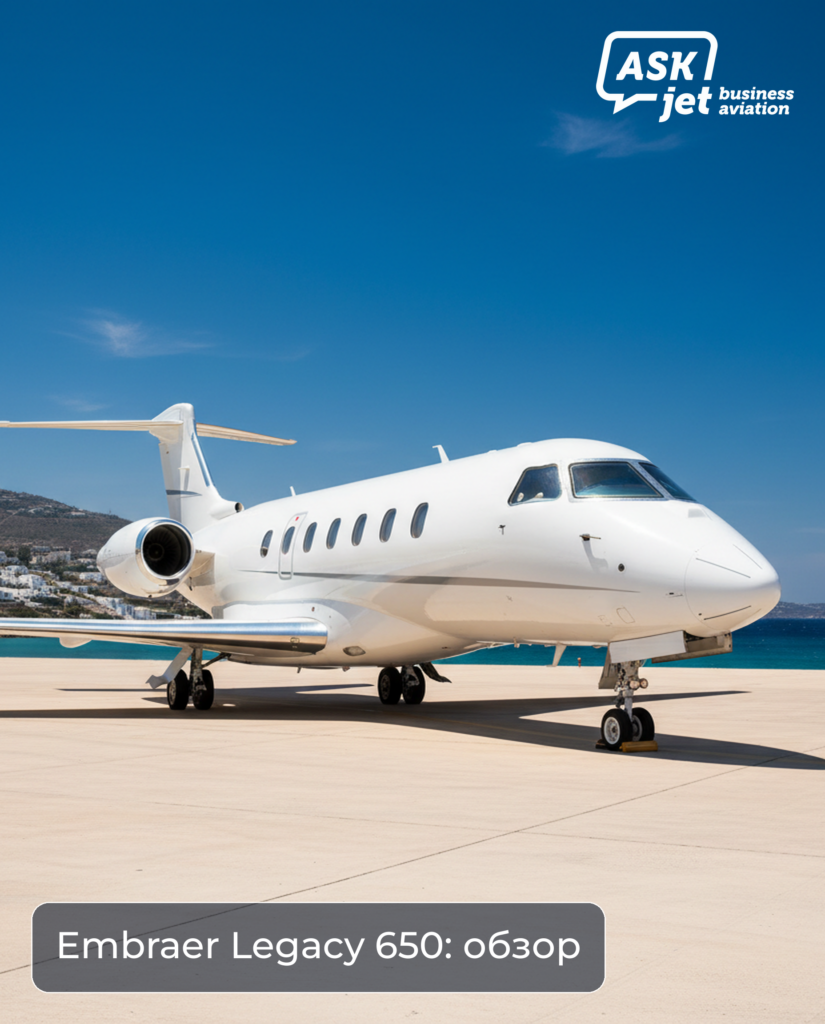 Embraer Legacy 650 характеристики — вид на салон и экстерьер джета