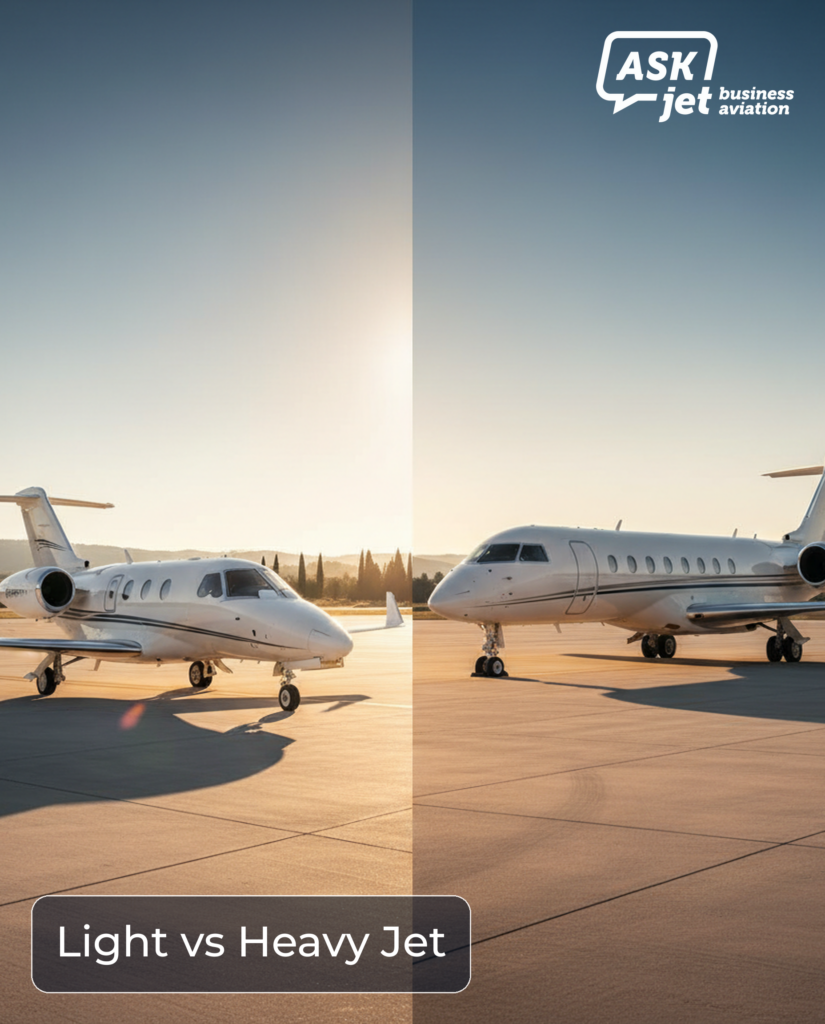Сравнение салонов: чем Light Jet отличается от Heavy Jet