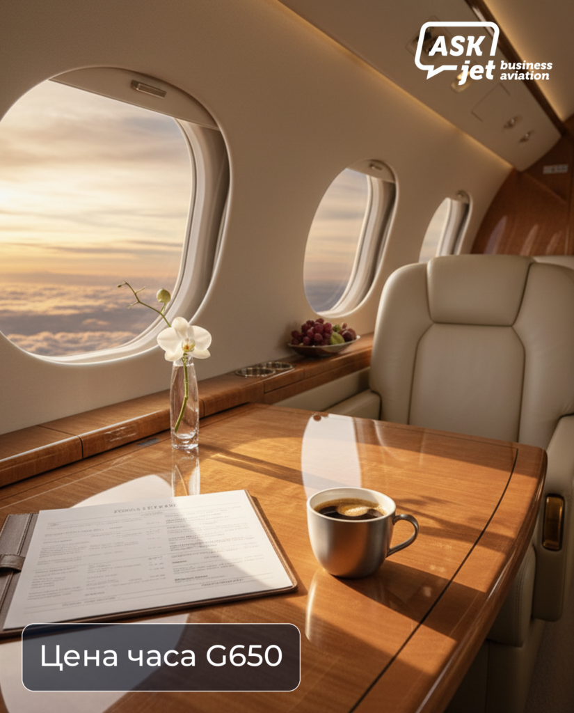 Gulfstream G650 в полёте — стоимость часа полёта