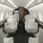 Салон Bombardier Challenger 3500 с кожаными креслами