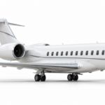 Bombardier Global 8000 — белый бизнес-джет, нос направлен вправо