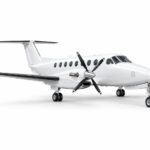 King Air 360 — белый самолёт на белом фоне, нос направлен вправо